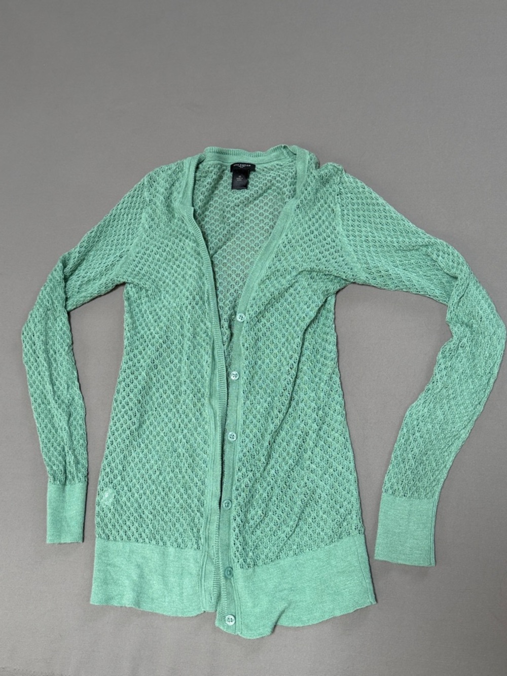 Ann Taylor spring Lush green knit cardigan jacket lightweight